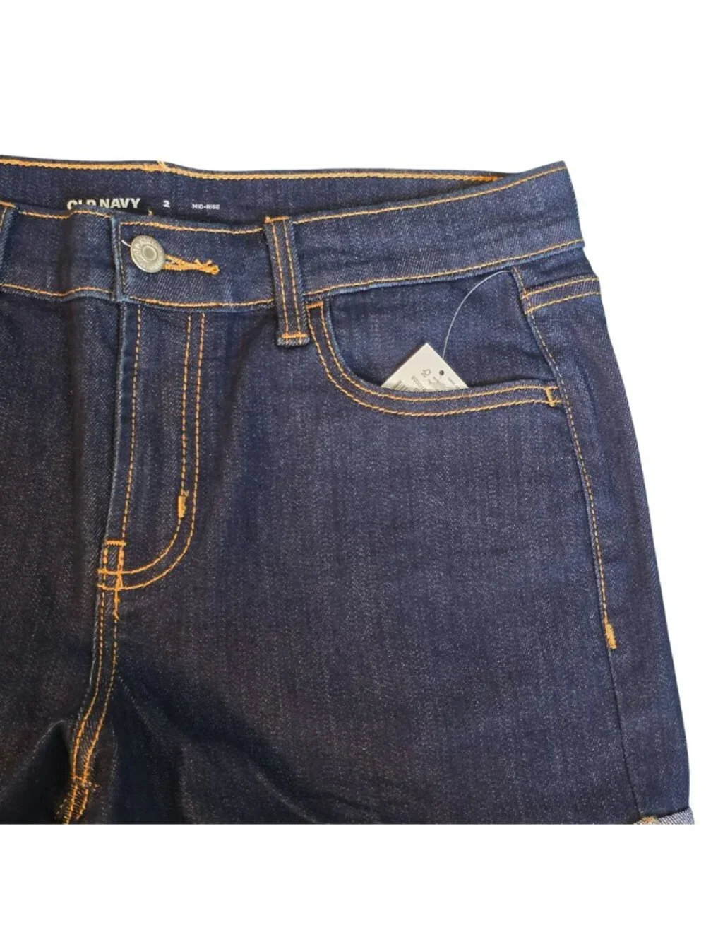 Old Navy Denim Shorts Womens Mid Rise Dark Wash Size 2 jj3767
